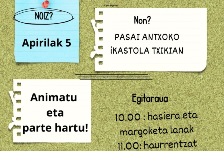 Antxoko patioa atontzeko auzolana kartela